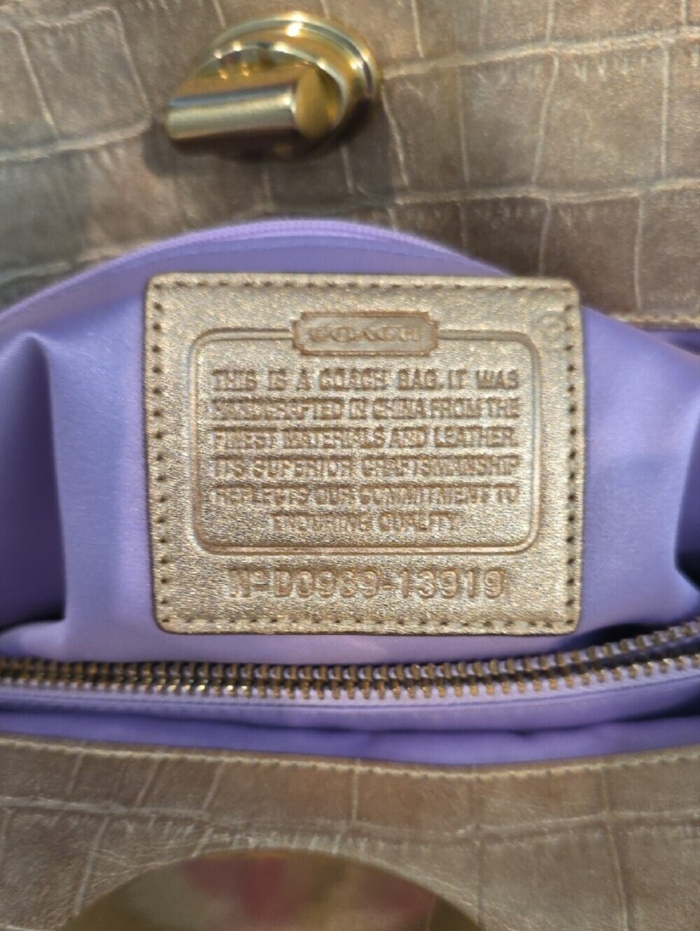 Coach Gold Metallic Garnet Satchel - Picture 10 of 11